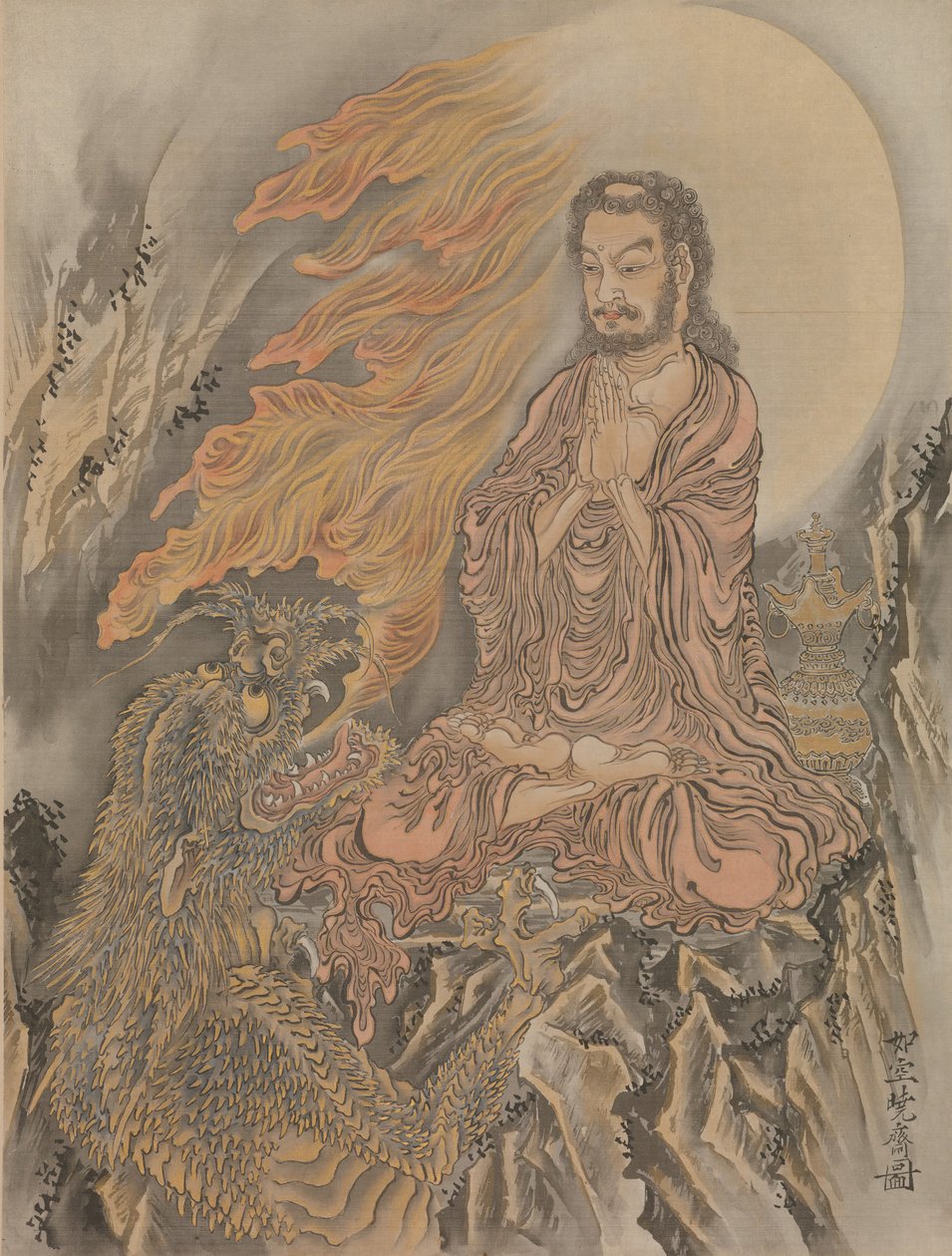 Är det en sesam person i en erövra skog g-te i en person cam? 1888. av Kawanabe Kyosai