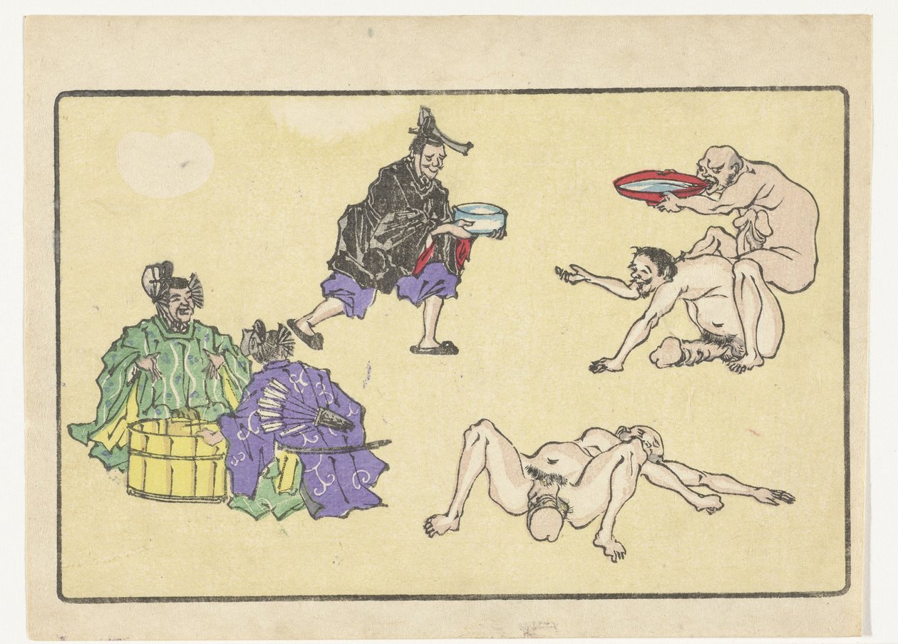 vattenbärare The Big Tail (serietitel) av Kawanabe Kyosai