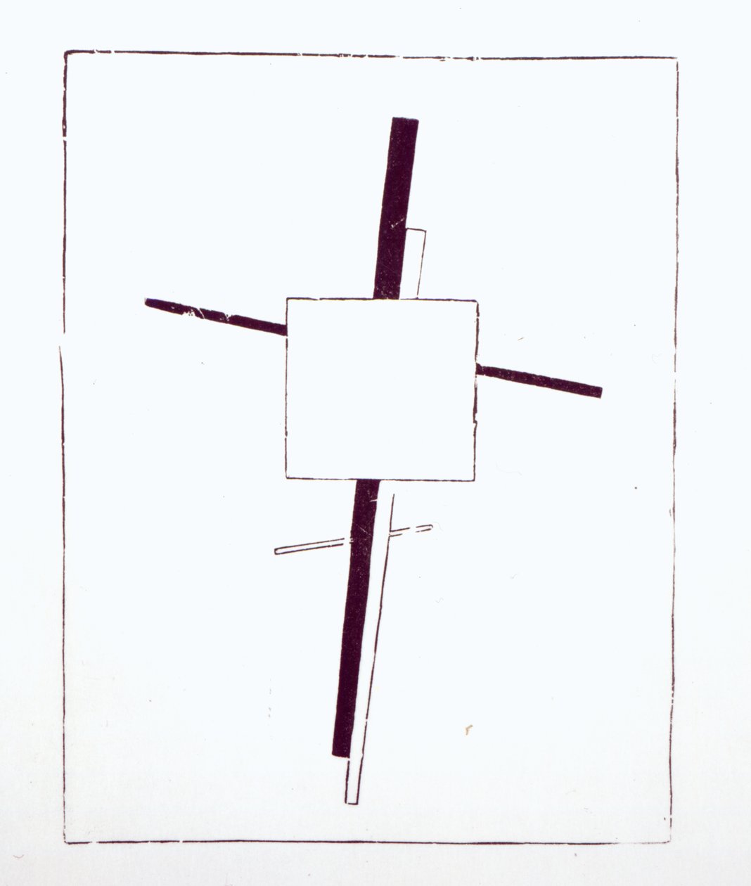 Suprematist Cross, 1920 (trägravyr från original träblock) av Kazimir Severinovich Malevich