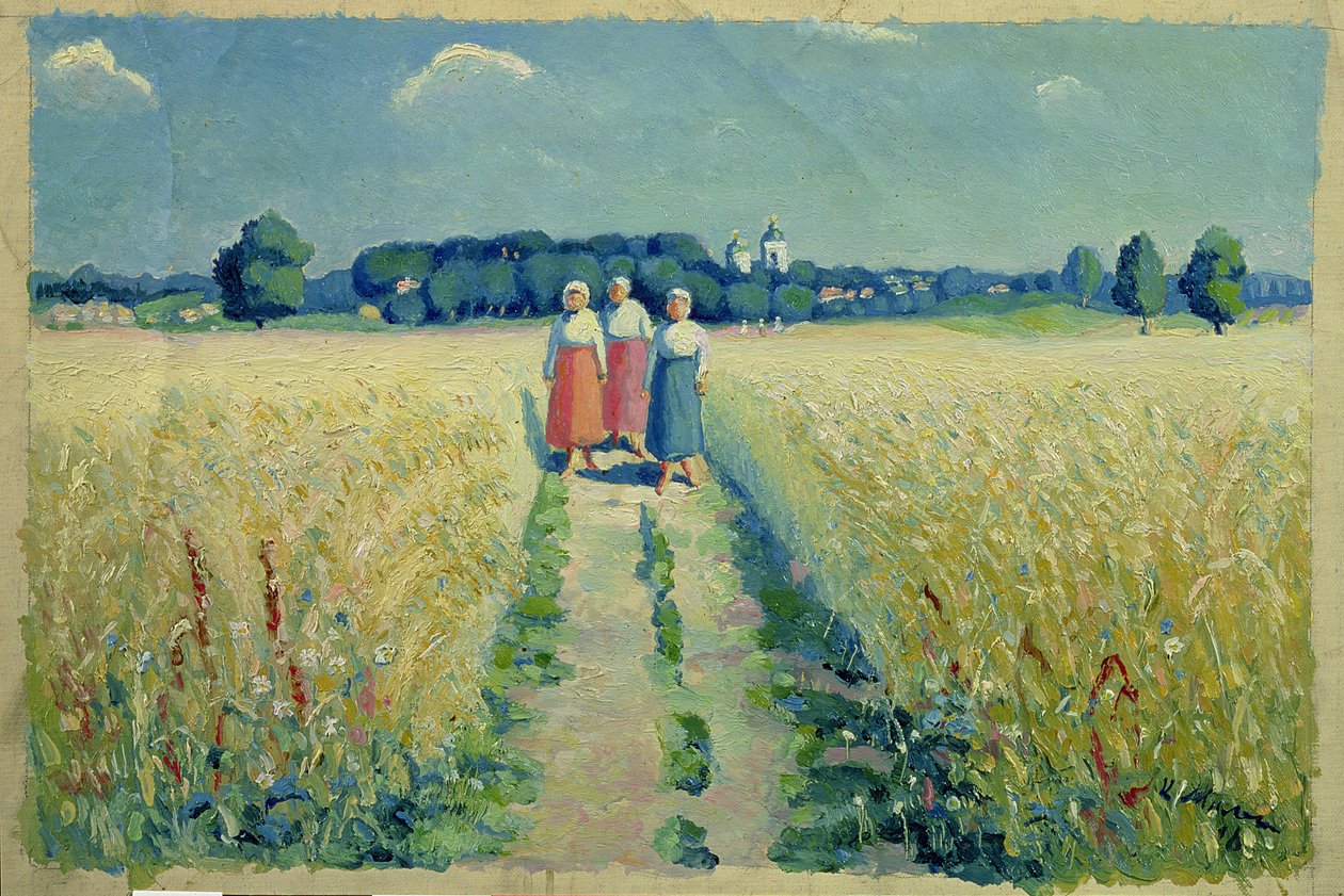 Tre kvinnor på väg, 1900 av Kazimir Severinovich Malevich