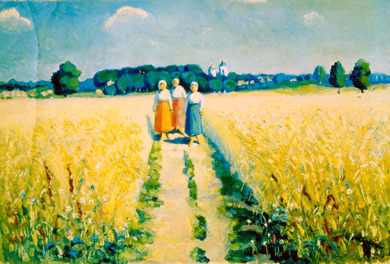 Tre kvinnor på väg, efter 1927 av Kazimir Severinovich Malevich