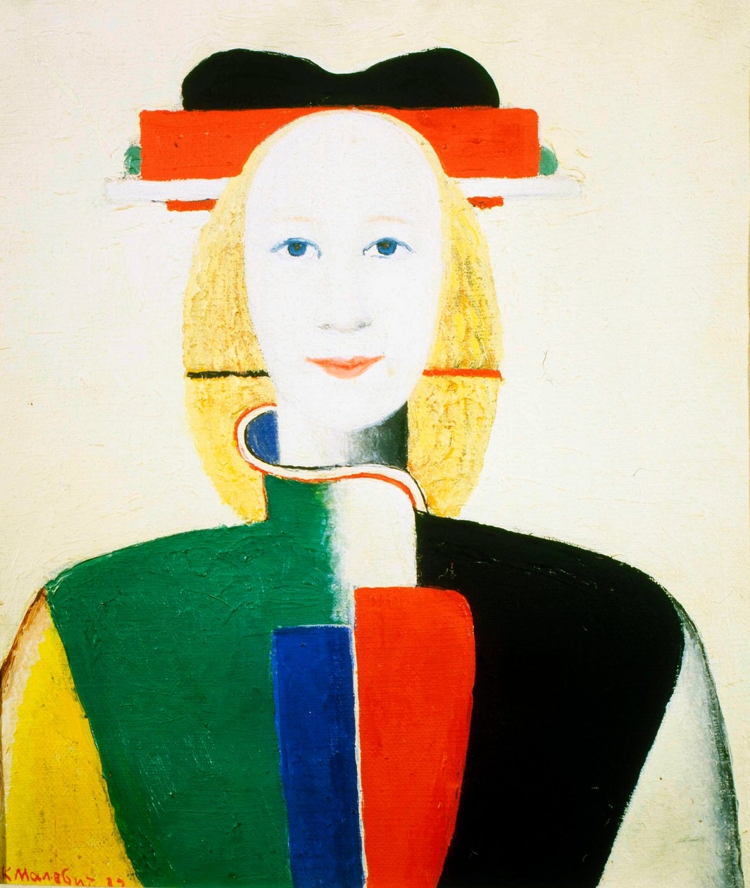 En flicka med en kam, 1932-1933 av Kazimir Severinovich Malevich