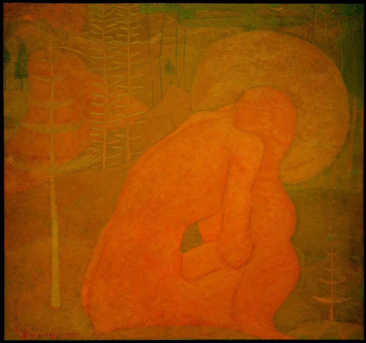 Bön (studera för en fresk) av Kazimir Severinovich Malevich