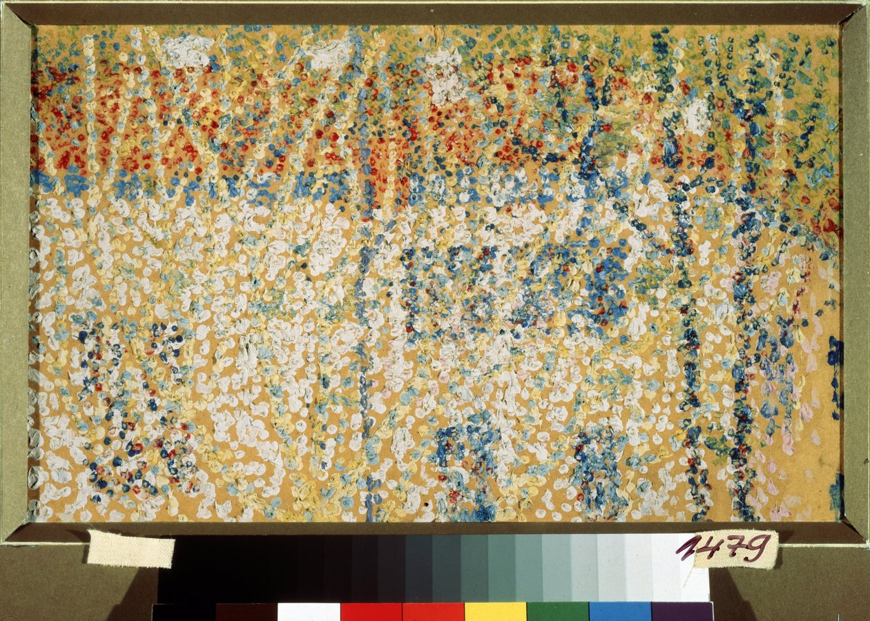 Landskap (Landskap). Verk av Kasimir Severinovich Malevich (Malevich, Malevic) (1878-1935), olja på kartong av Kazimir Severinovich Malevich
