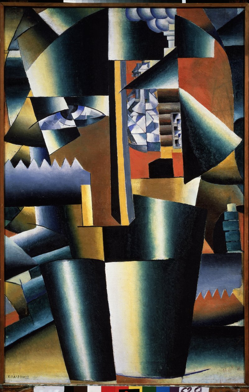 Porträtt av Ivan Klyun (Kliun) (Ivan Klioune) (1873-1943) (Porträtt av Ivan Klyun) - Målning av Kasimir Severinovich Malevich (Malevich, Malevic) (1878-1935), olja på duk av Kazimir Severinovich Malevich