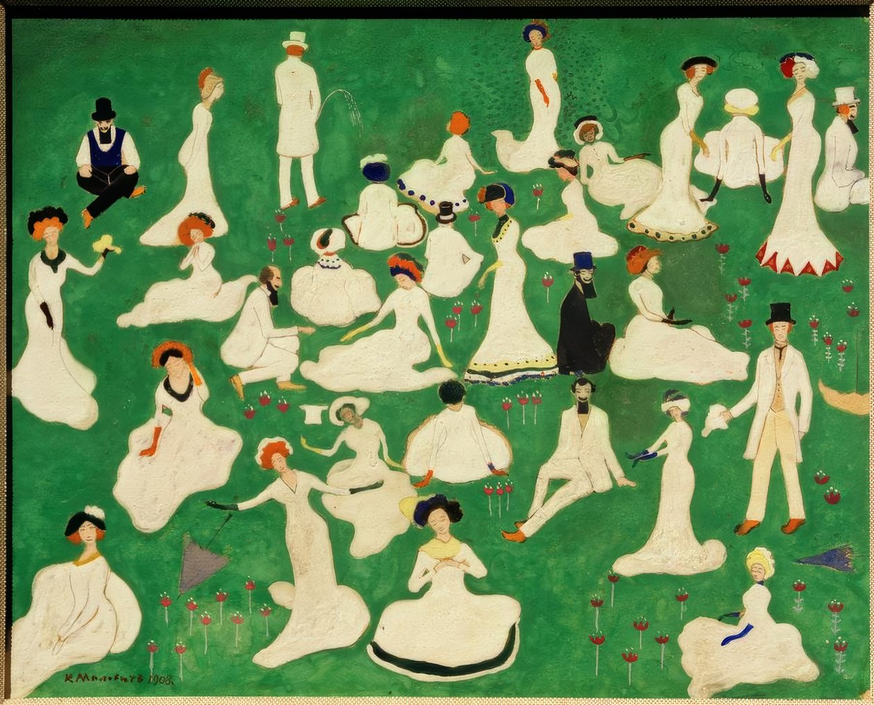 Rast (företag med topphattar) av Kazimir Severinovich Malevich