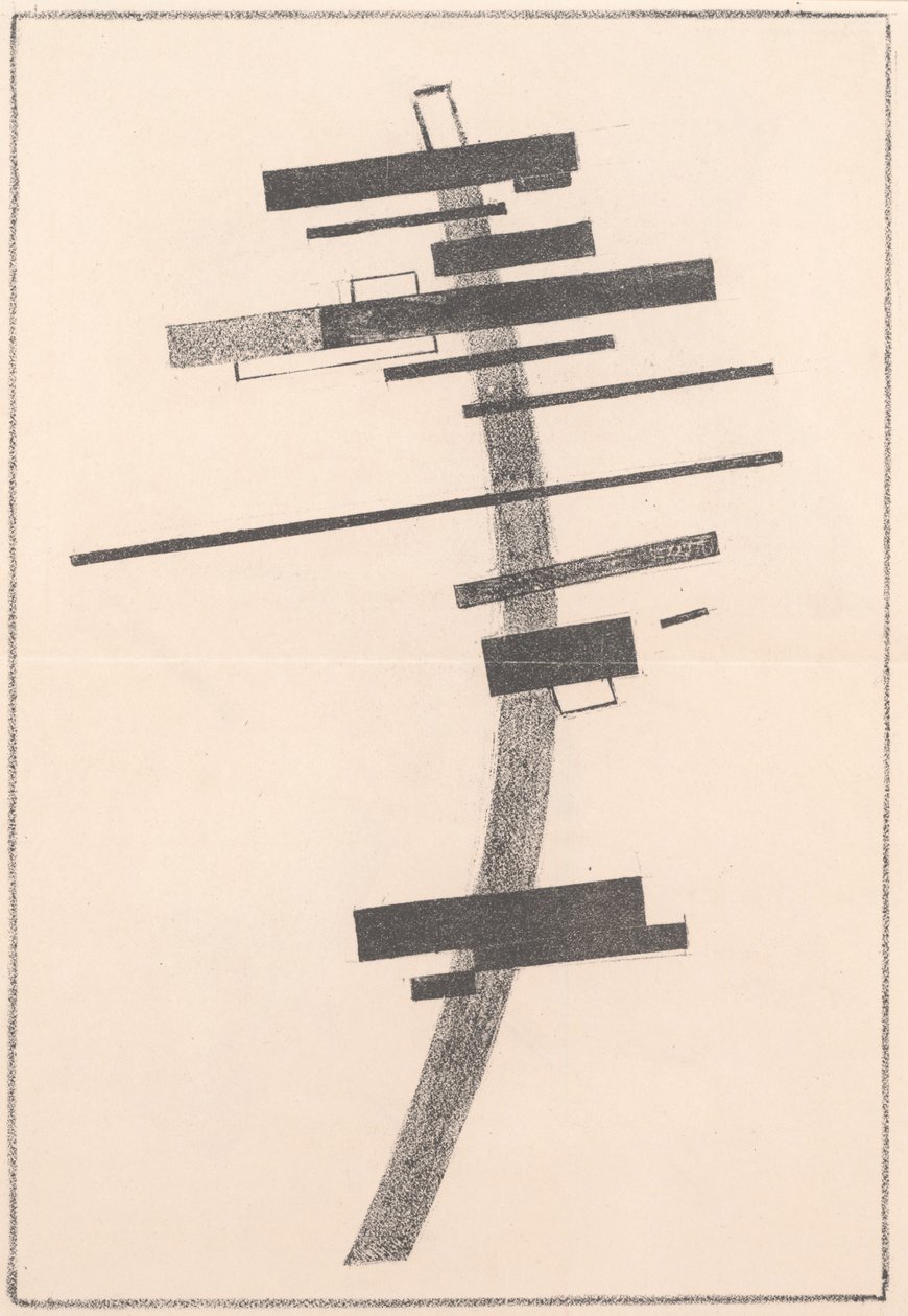 Förnimmelse av rörelse och hinder från "Suprematism: 34 teckningar" av Kazimir Severinovich Malevich