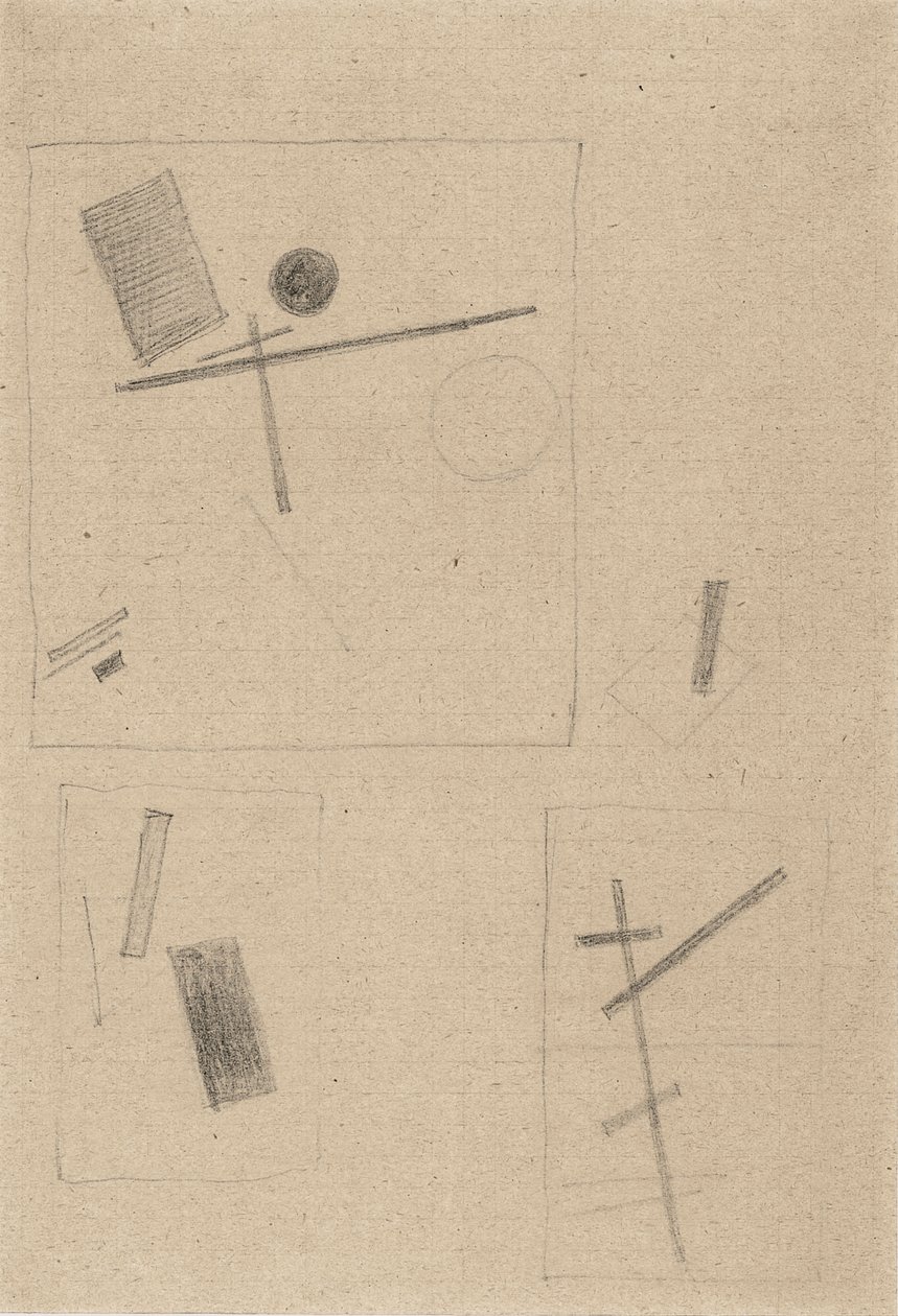Suprematist teckning av Kazimir Severinovich Malevich