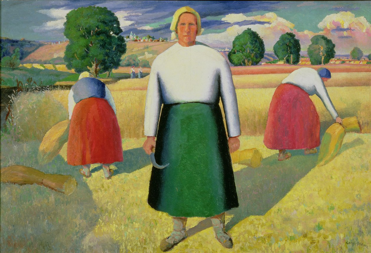 Skördarna, 1909-10 av Kazimir Severinovich Malevich