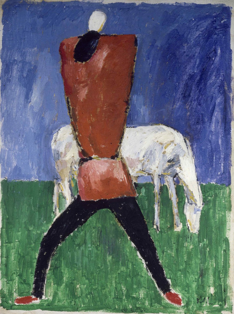 The White Horse Man and Horse, 1930-1931. av Kazimir Severinovich Malevich