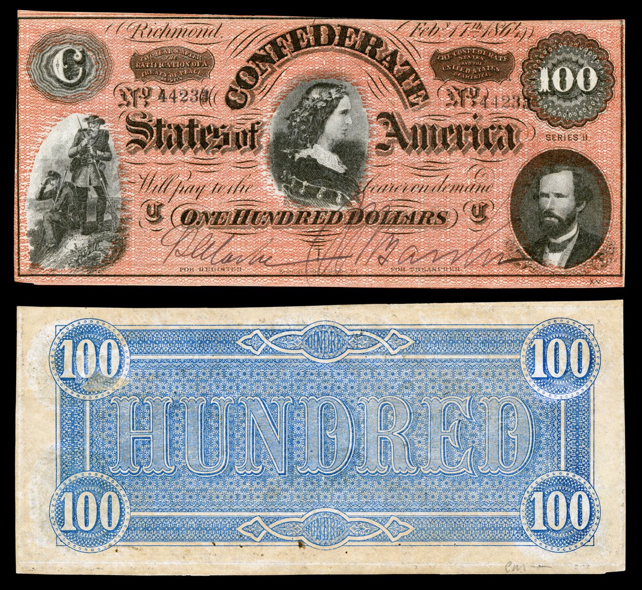 CSA-T65-$100-1864 av Keatinge and Ball