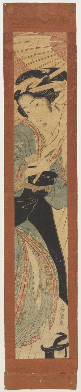 (Courtesan i regn), tidigt 1800-tal av Keisai Eisen