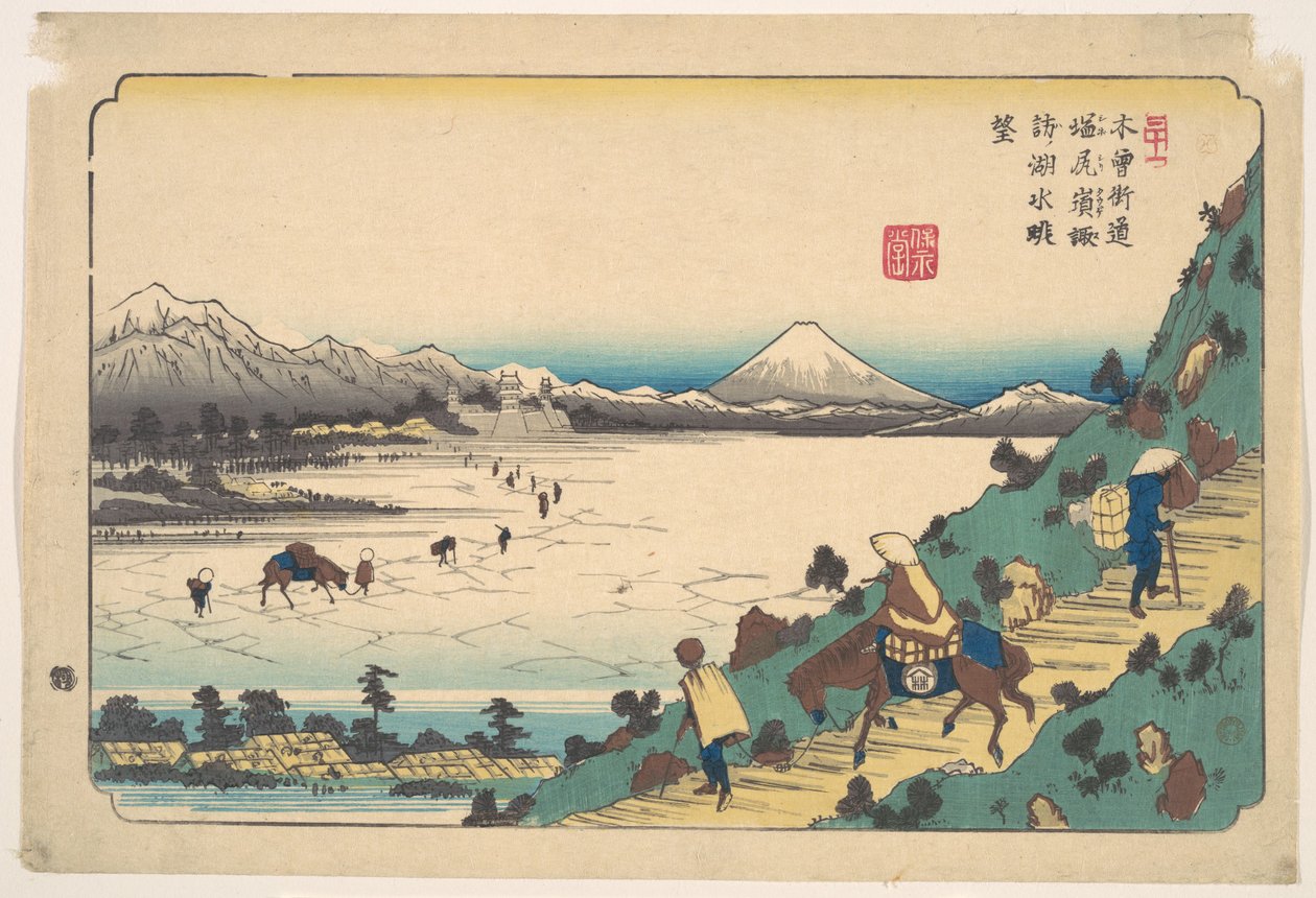 Suwasjön från Shiojiri-passet av Keisai Eisen