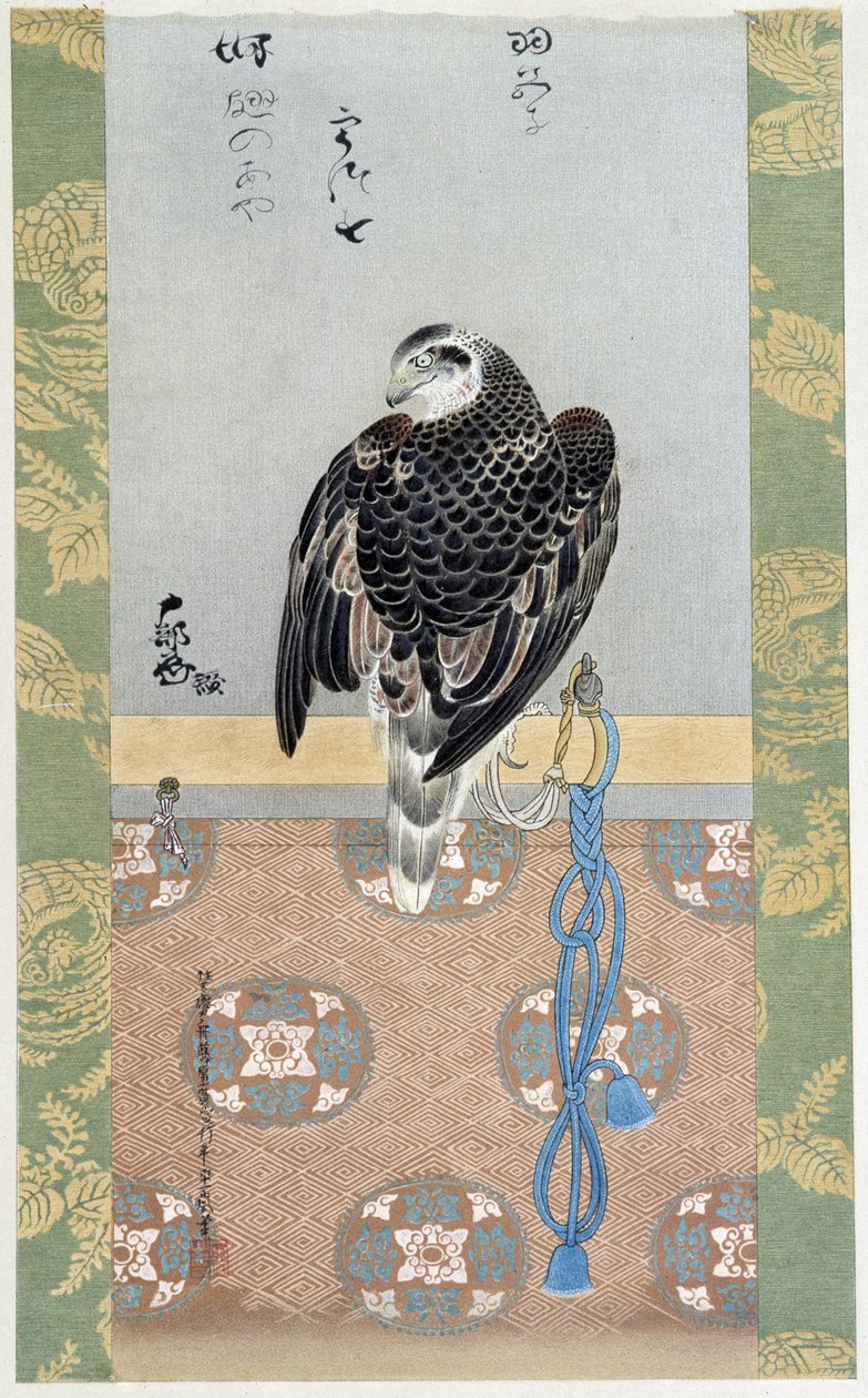Falcon - sidenmålning av Itaya Keishiu av Keishu Hiromasa Itaya
