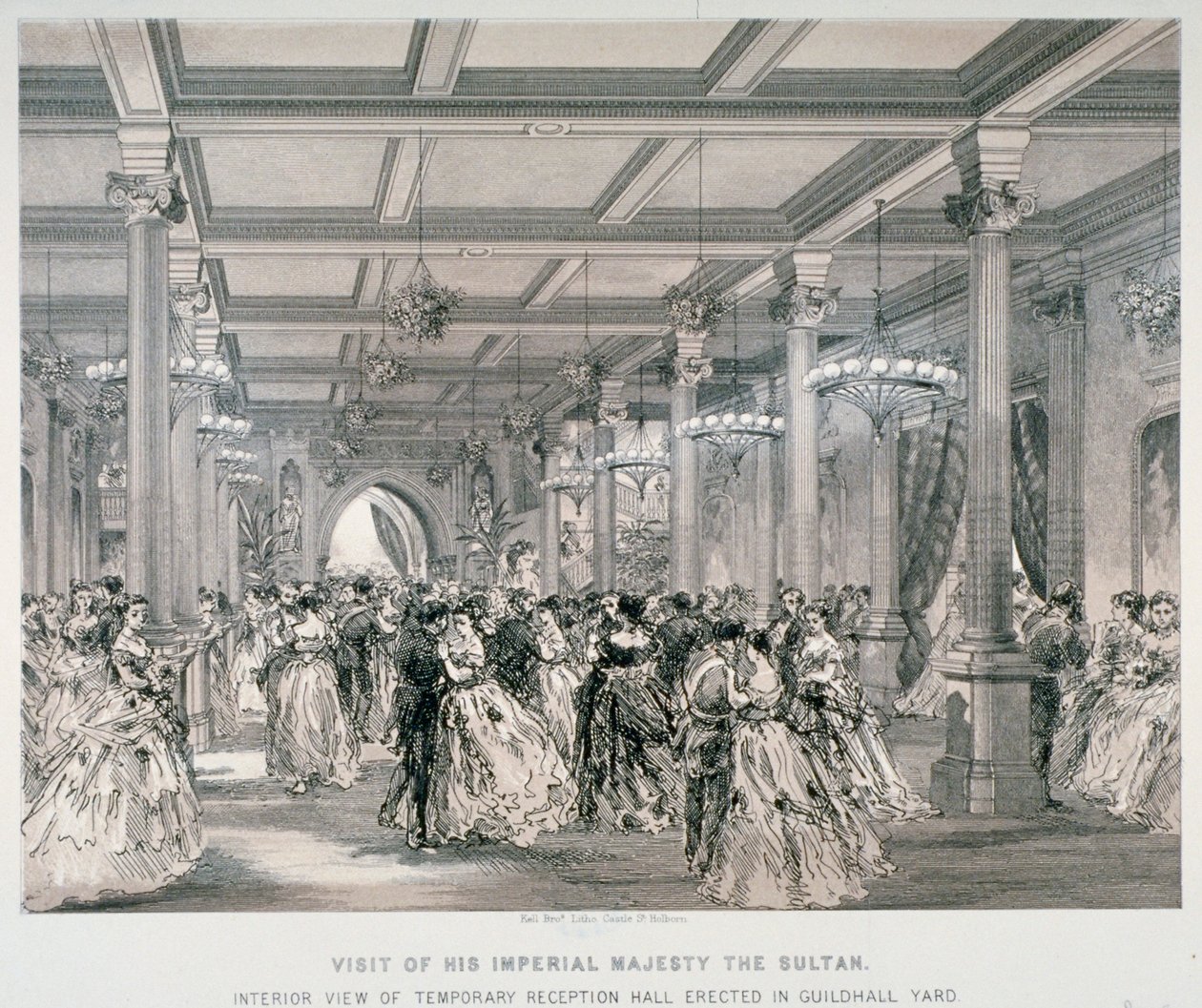 Mottagning för sultanen av Turkiet, Guildhall, City of London, 1867 av Kell Brothers