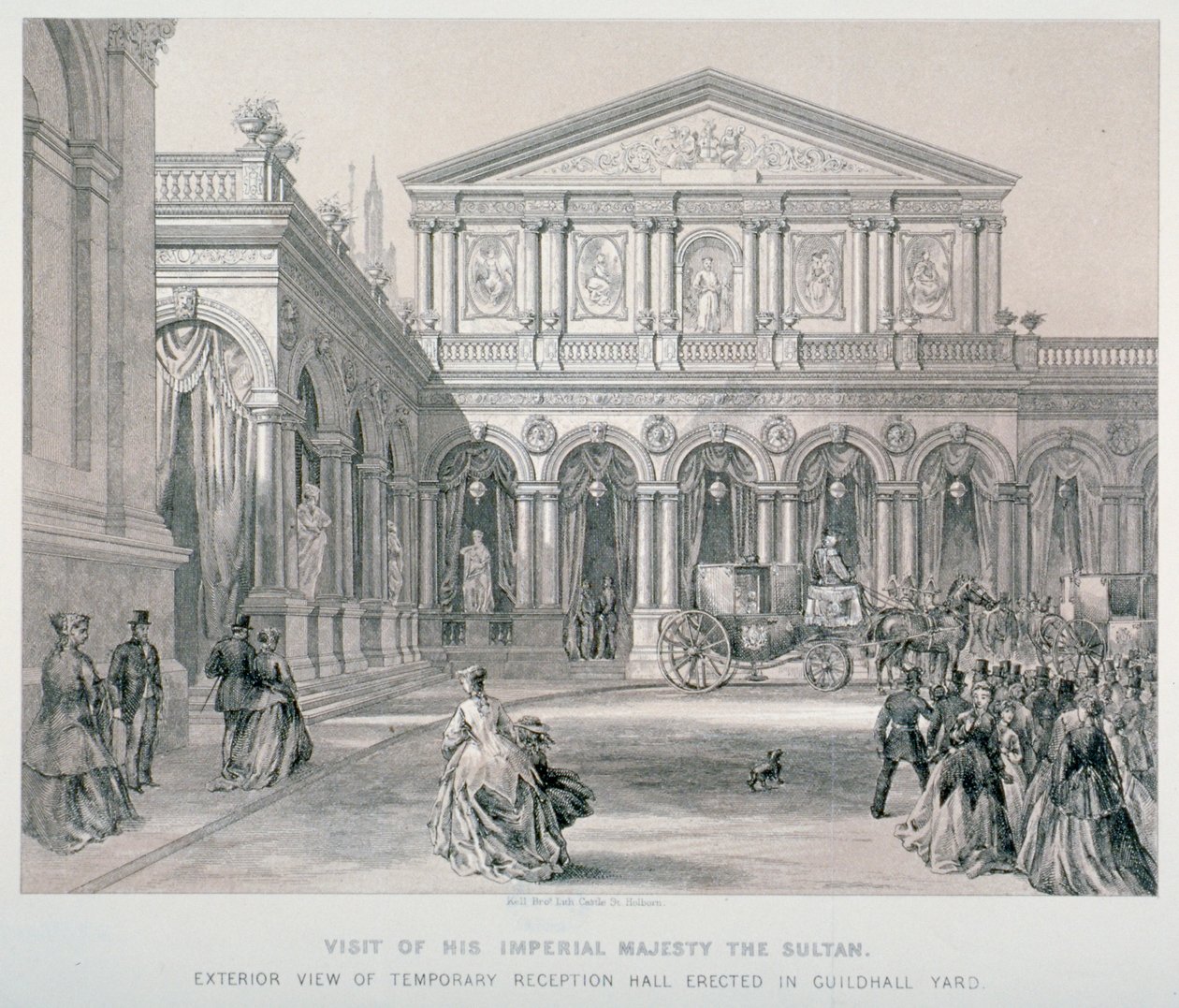 Besök av Abd-ul-Aziz, Turkiets sultan i Guildhall, City of London, 1867. av Kell Brothers