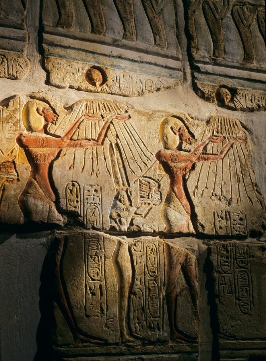 Akhenaten; Amenhotep IV, Talatat-block, 2003 (foto) av Kenneth Garrett