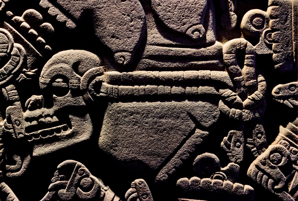 Amerika; arkeologi; Mexiko; Templo Mayor; Aztekernas stora tempel; Coyolxauqui, 2010 (foto) av Kenneth Garrett