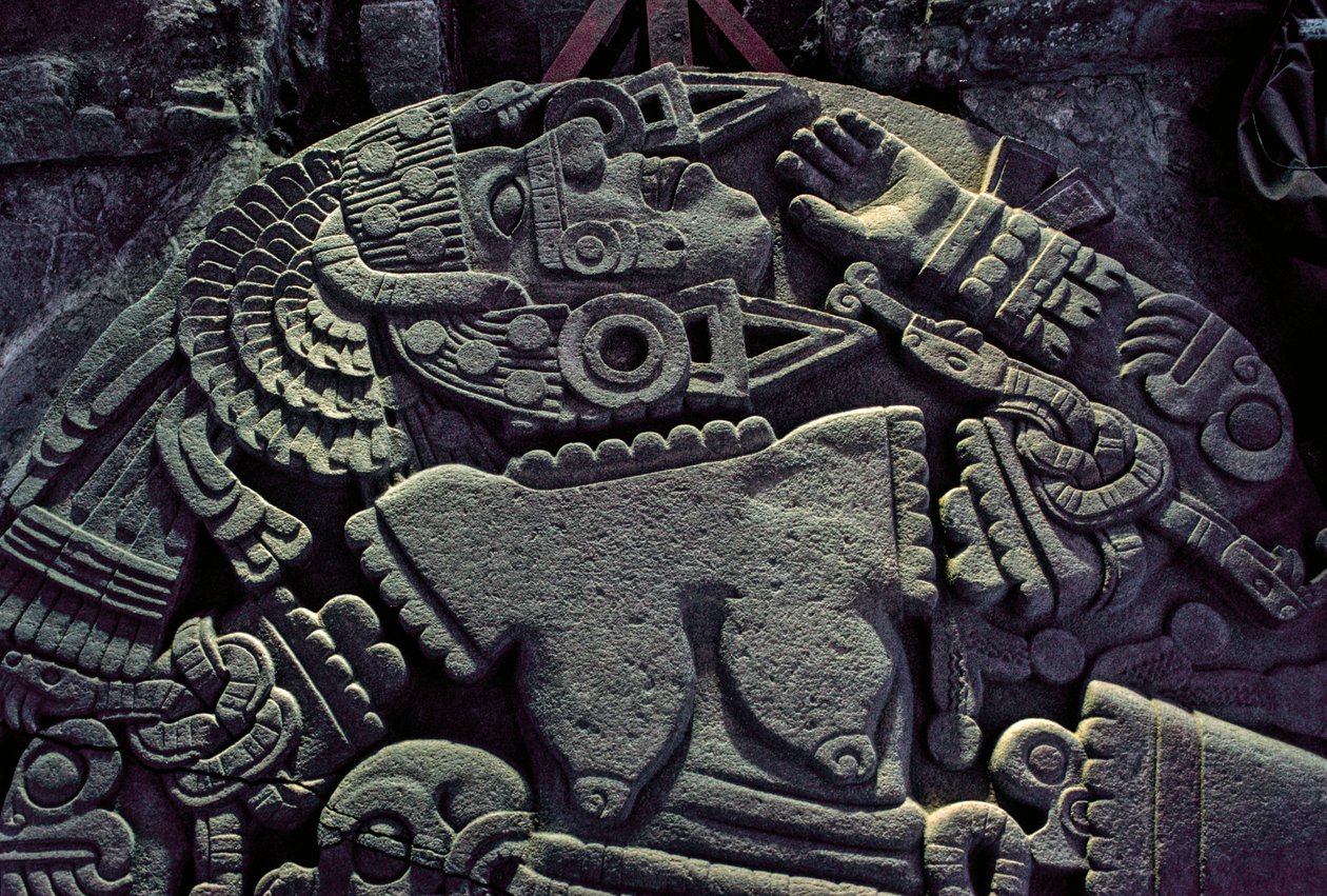 Amerika; arkeologi; Mexiko; Templo Mayor; Aztekernas stora tempel; Coyolxauqui, 2010 (foto) av Kenneth Garrett