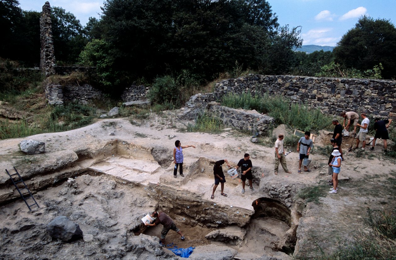 Dmanisi, Georgien Fyndplats för Homo erectus av Kenneth Garrett