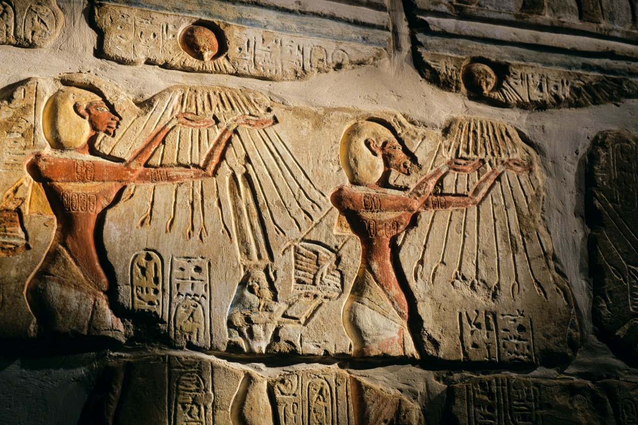 Egypten; Amarna; mm6741; Arkeologi; Artefakt; 18:e dynastin; Akhenaton; Amenhotep IV, ..., 2001 (foto) av Kenneth Garrett