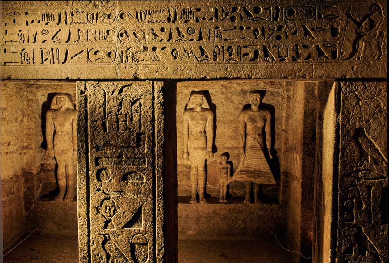 Egypten; Gamla riket; Qars grav; Kars grav; Giza; arkeologi av Kenneth Garrett