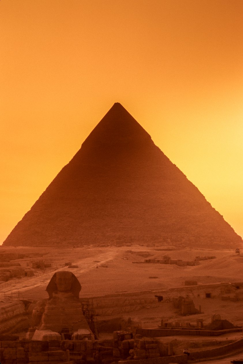 Egyptens gamla rike; Khafres pyramid och sfinxen; Giza; Egypten av Kenneth Garrett