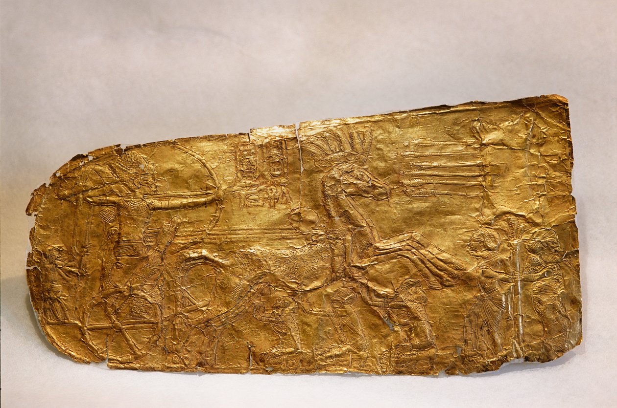Guldpanel från Tutankhamuns grav, Nya riket, 2002 (foto) av Kenneth Garrett