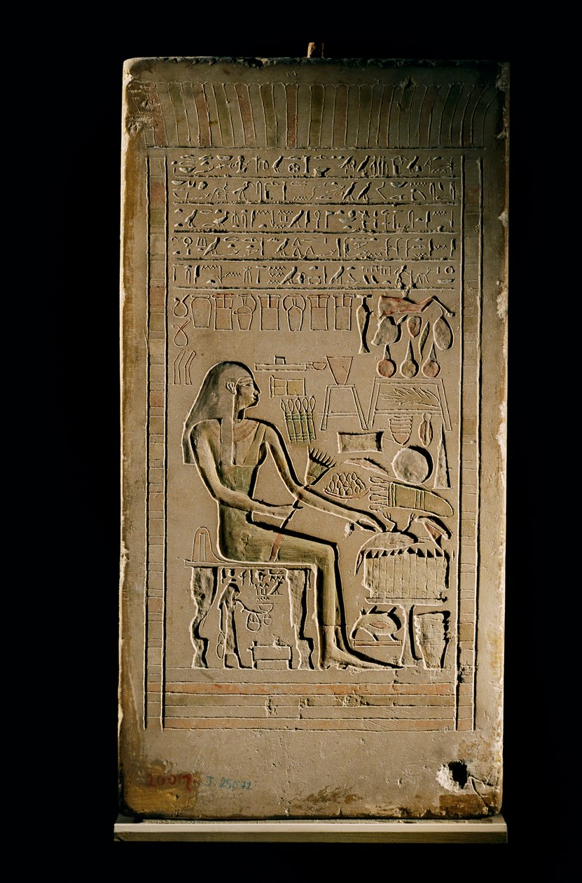 Kalkstensstela av Lady Senetities, Egyptiska museet, Kairo, 2002 (foto) av Kenneth Garrett