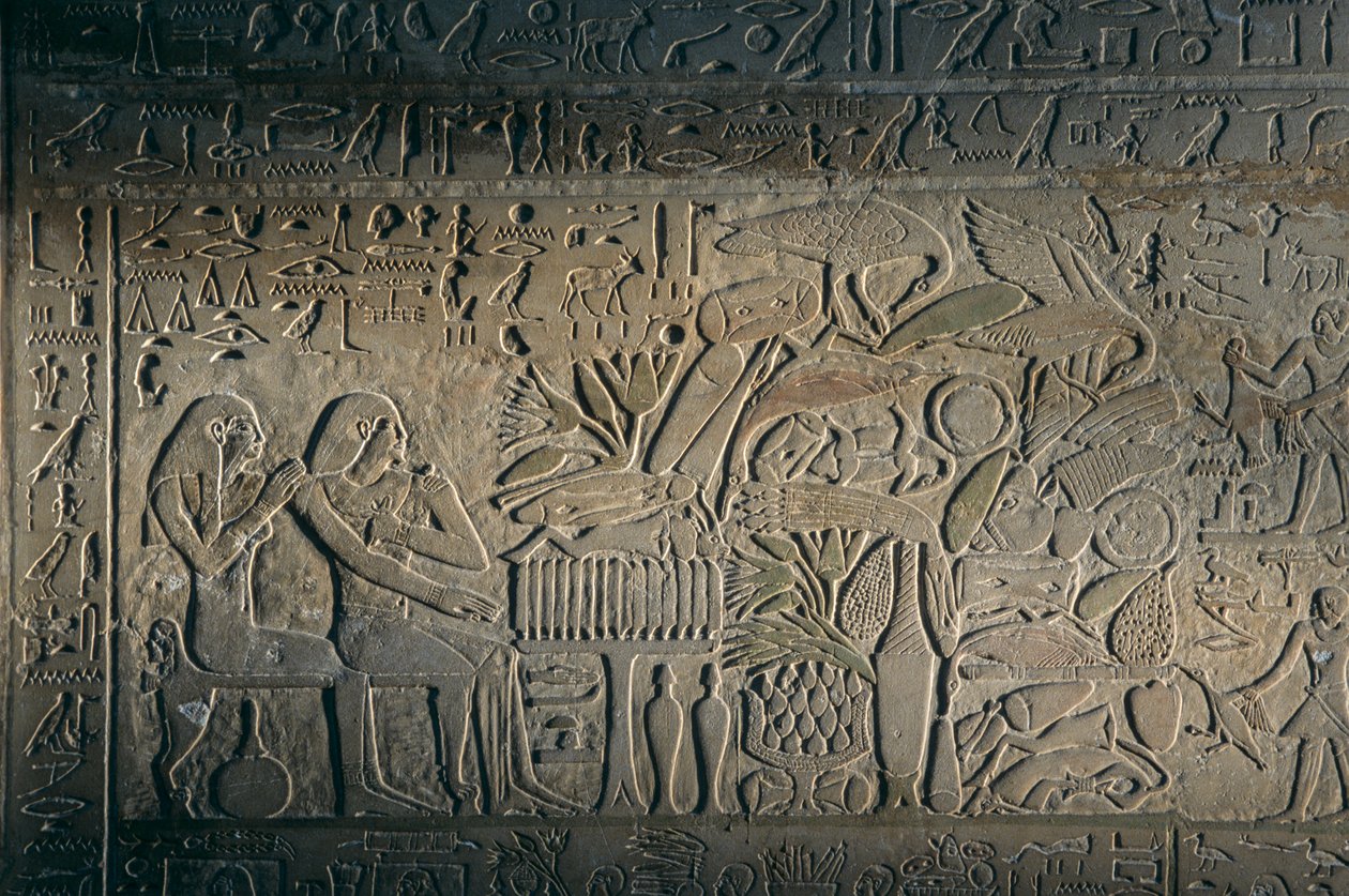 Relief från Abydos, artefakt; Egypten, 2005 (foto) av Kenneth Garrett