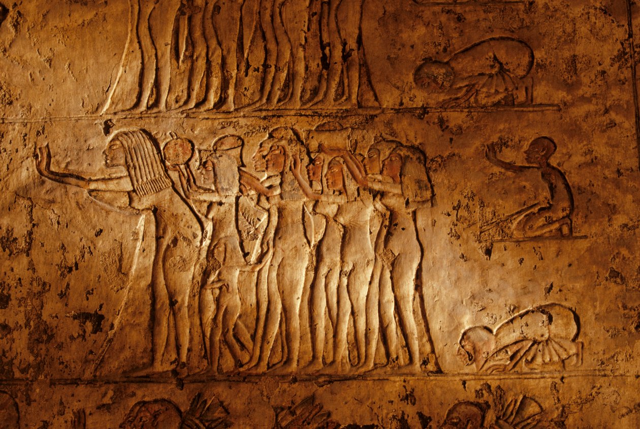 Relief från Meryre (Merera), Atens översteprästs grav vid Akhetaten" och "Fanbe..., 2001 (foto) av Kenneth Garrett