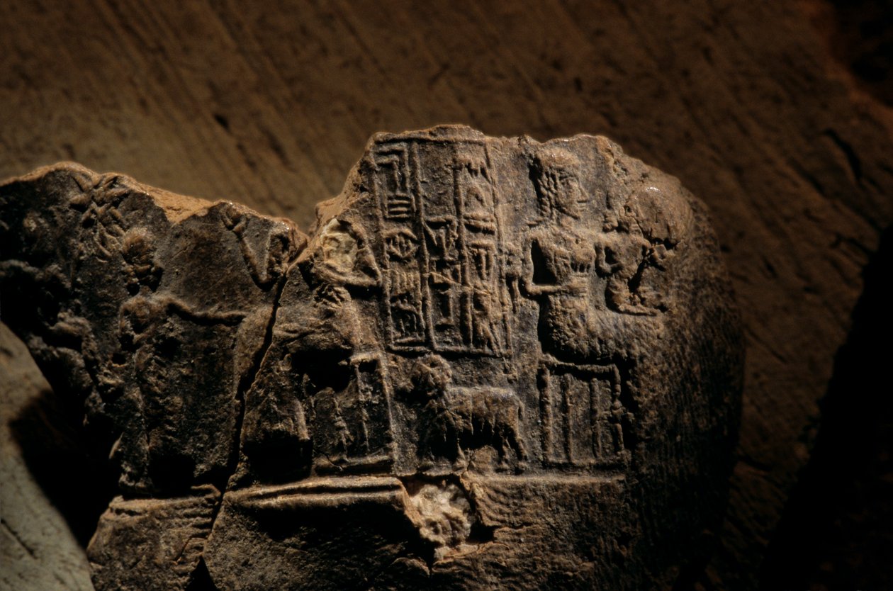 Urkesh, Hurriska riket, Syrien, 2400 f.Kr., Giorgio Buccellati, lersigillavtryck av qu..., 2004 (foto) av Kenneth Garrett