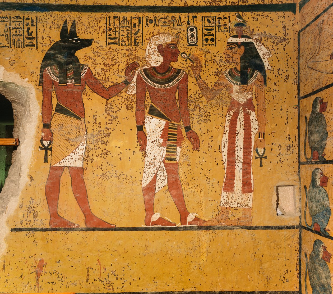 Väggmålning i kung Tutankhamuns grav; ; Egypten; Nya riket; Tutankhamun; Valley..., 2003 (foto) av Kenneth Garrett
