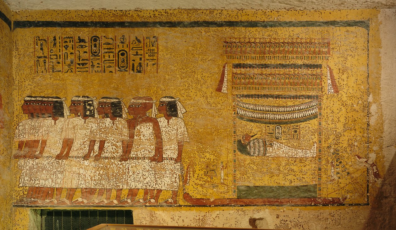 Väggmålning i kung Tutankhamuns grav; Egypten; Nya riket; Tutankhamun; Valley of ..., 2003 (foto) av Kenneth Garrett