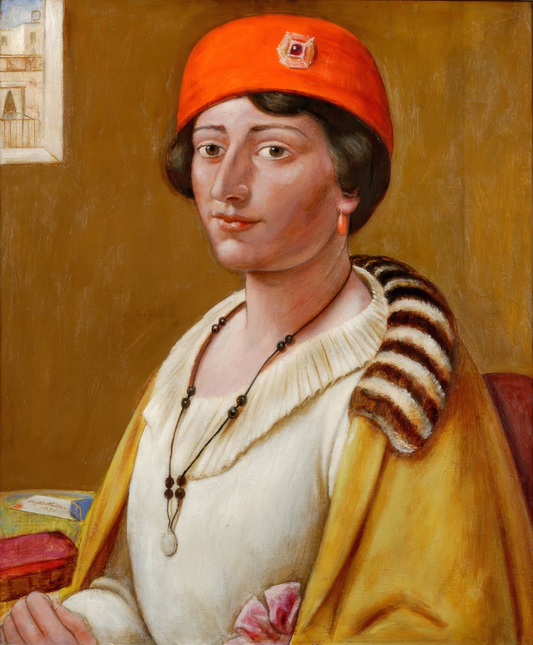 Röd turban av Kenneth Hayes Miller
