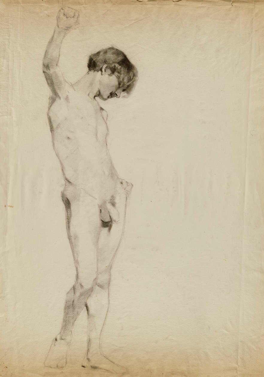(Utan titel) (Studie av stående manlig nakenbild) av Kenyon Cox