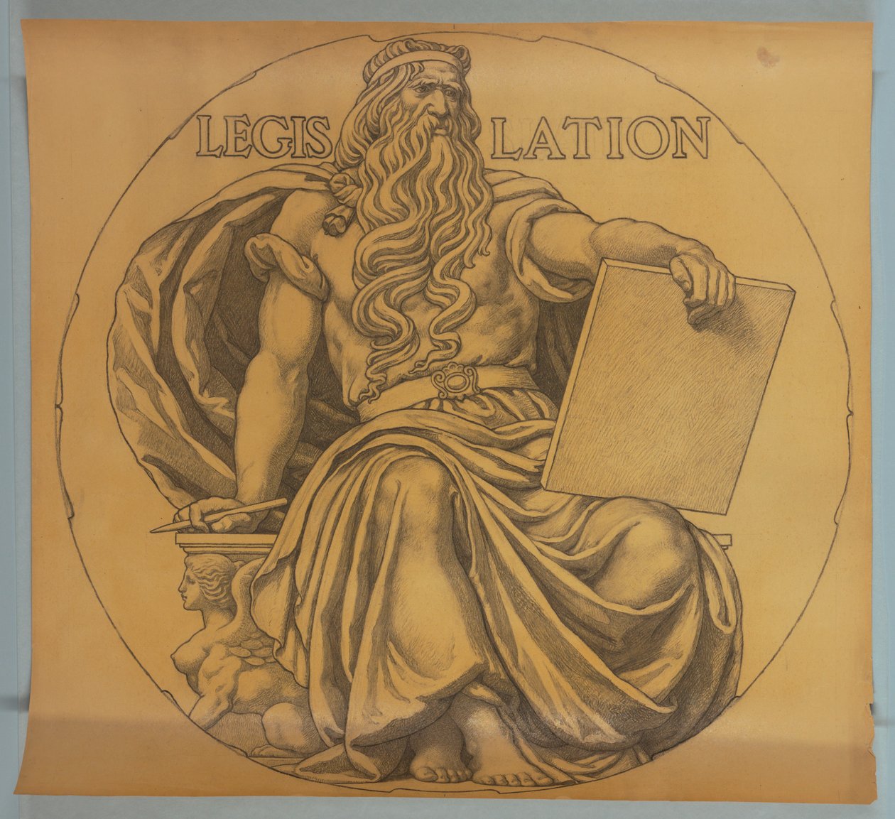 Lagstiftning, tecknad film för mosaik i Wisconsin State Capitol Rotunda av Kenyon Cox