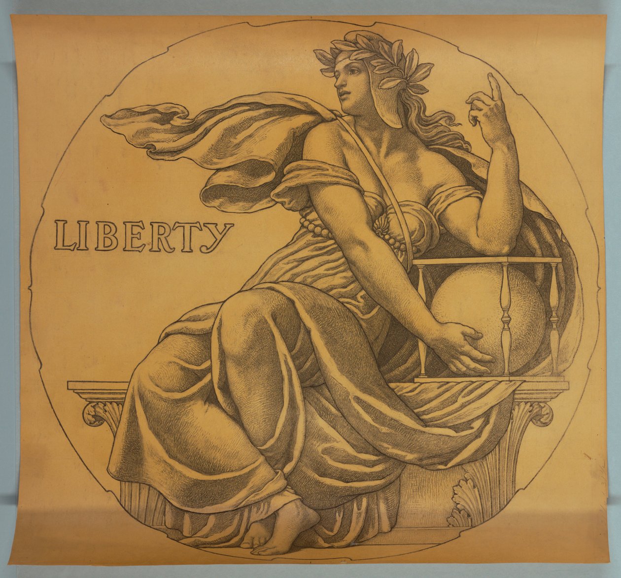 Liberty, tecknad film för mosaik i Wisconsin State Capitol Rotunda av Kenyon Cox