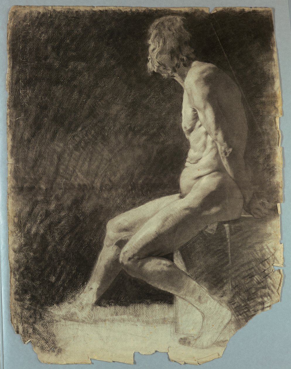 Nakenstudie av sittande man av Kenyon Cox