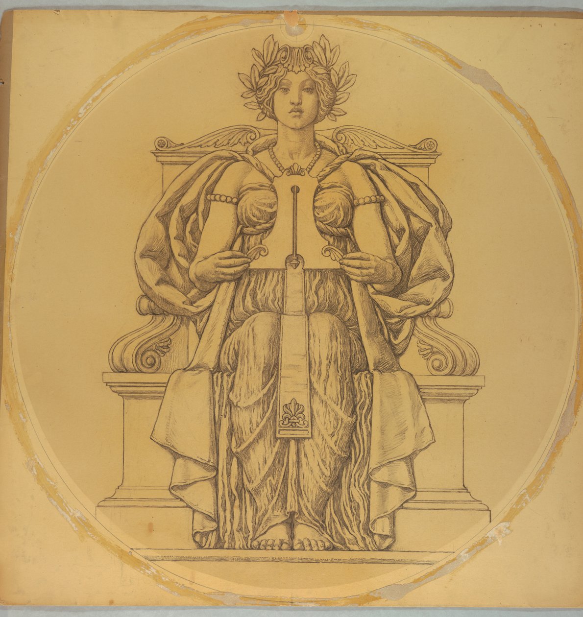 Studera för "Rectitude," Lunette i Hudson County Courthouse, Jersey City, NJ av Kenyon Cox