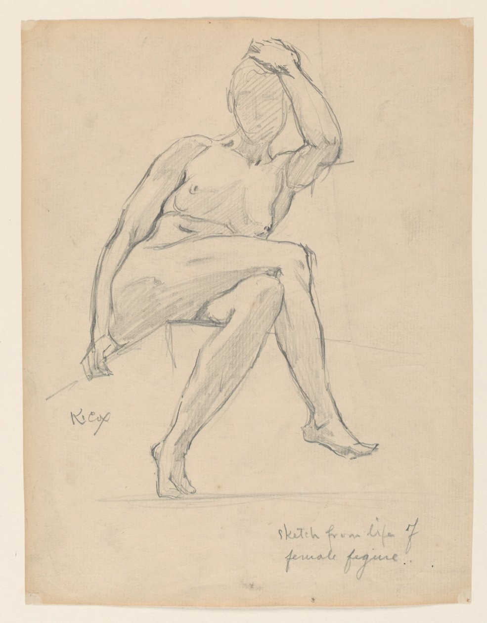 Studie av en kvinnlig figur av Kenyon Cox