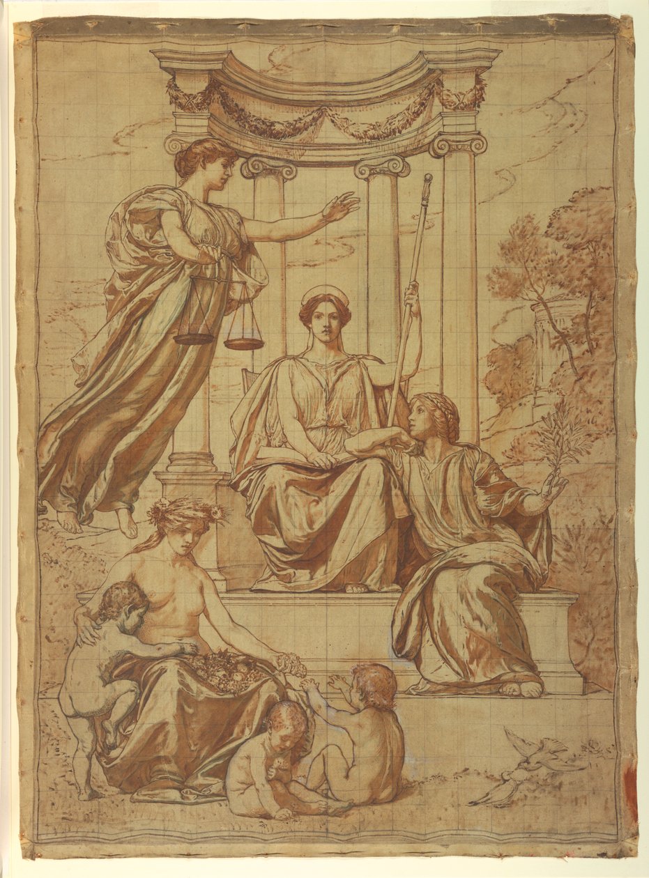 The Beneficence of the Law, Design for Mural at Essex County Court House, Newark, New Jersey av Kenyon Cox