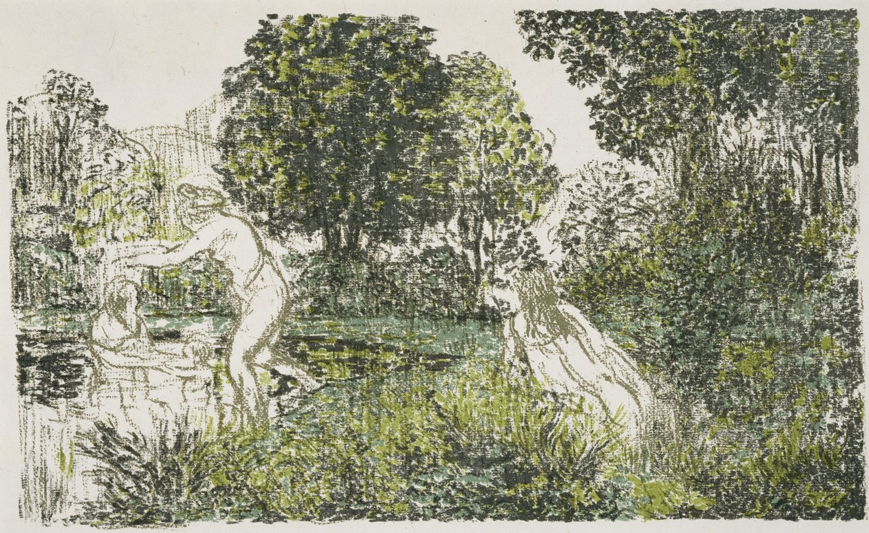 Les Baigneuses (Badarna), 1899-1900 (litografi i färger) av Ker Xavier Roussel