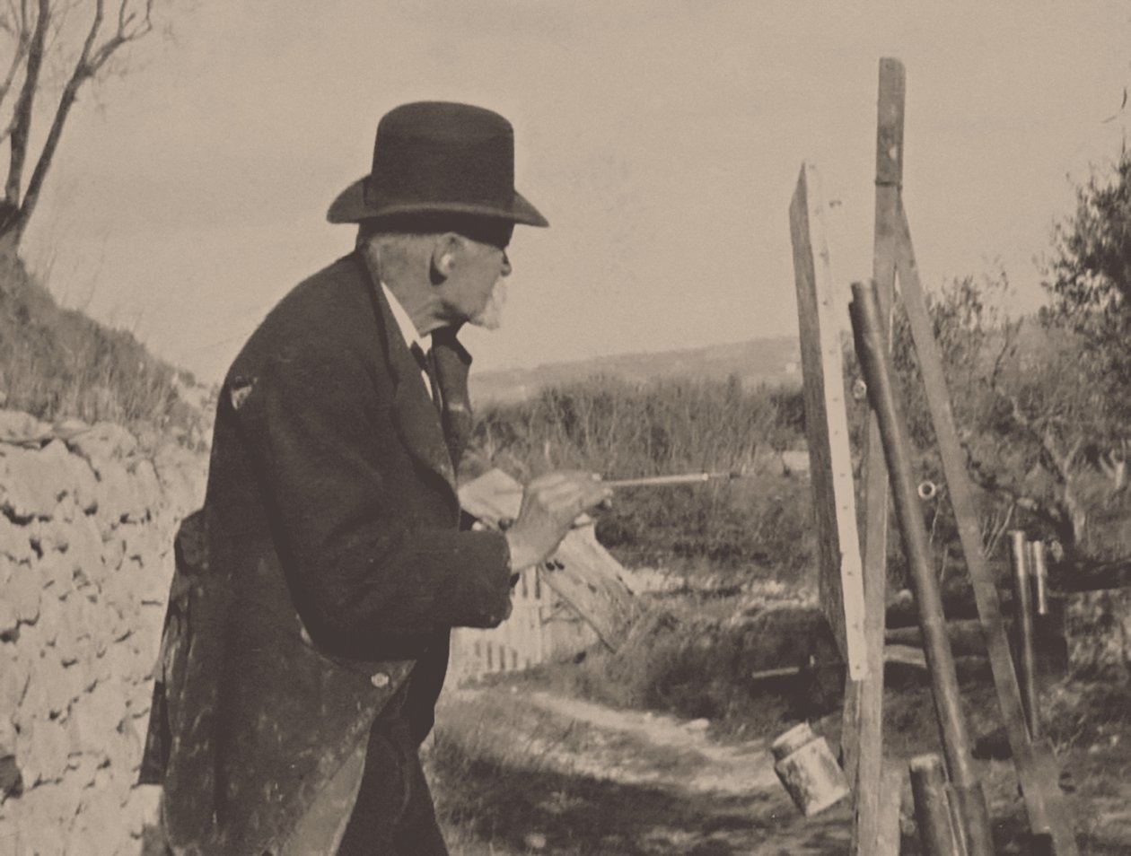 Paul Cézanne målar på Les Lauves, 1906. av Ker Xavier Roussel