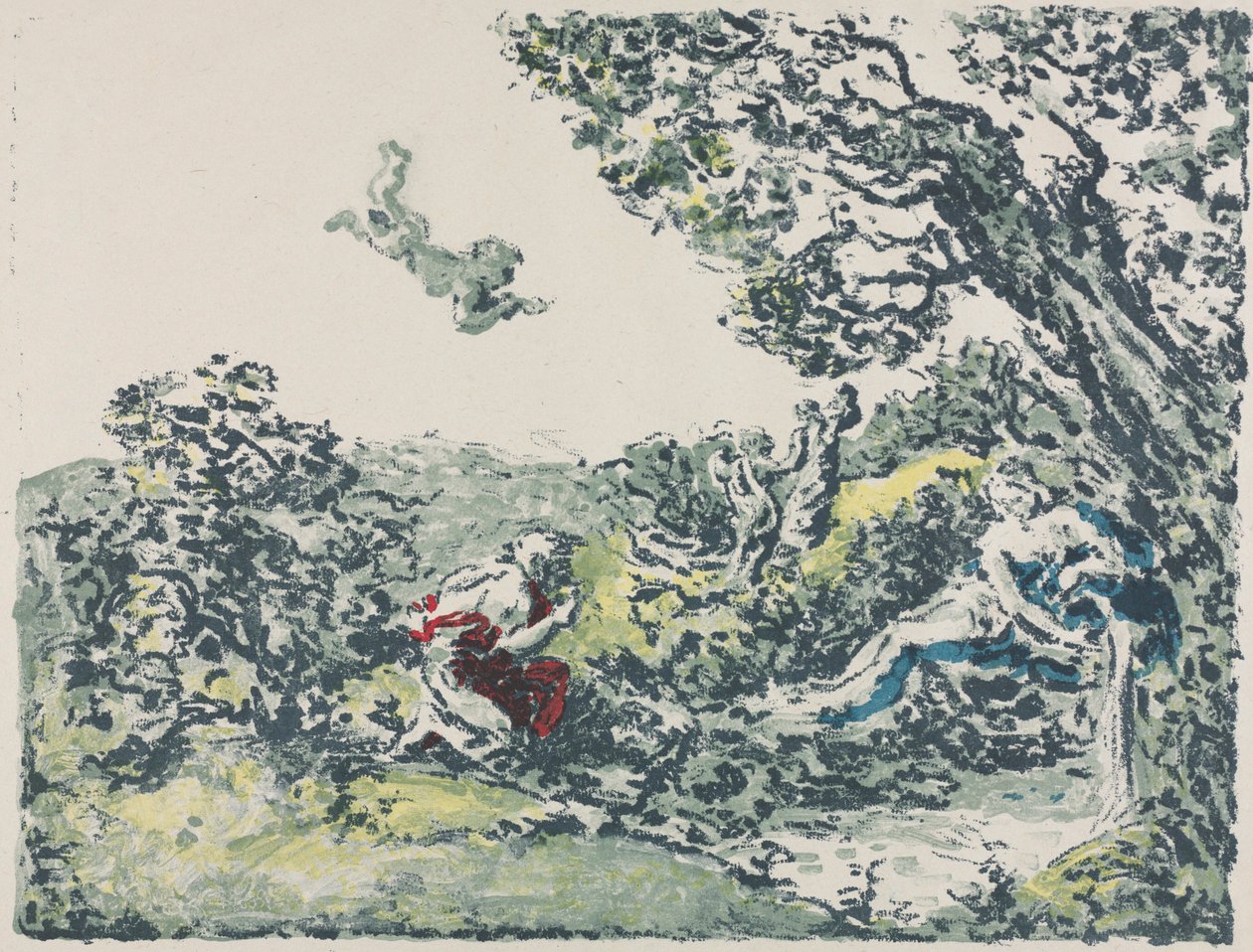 Satyr och flygande Amor av Ker Xavier Roussel