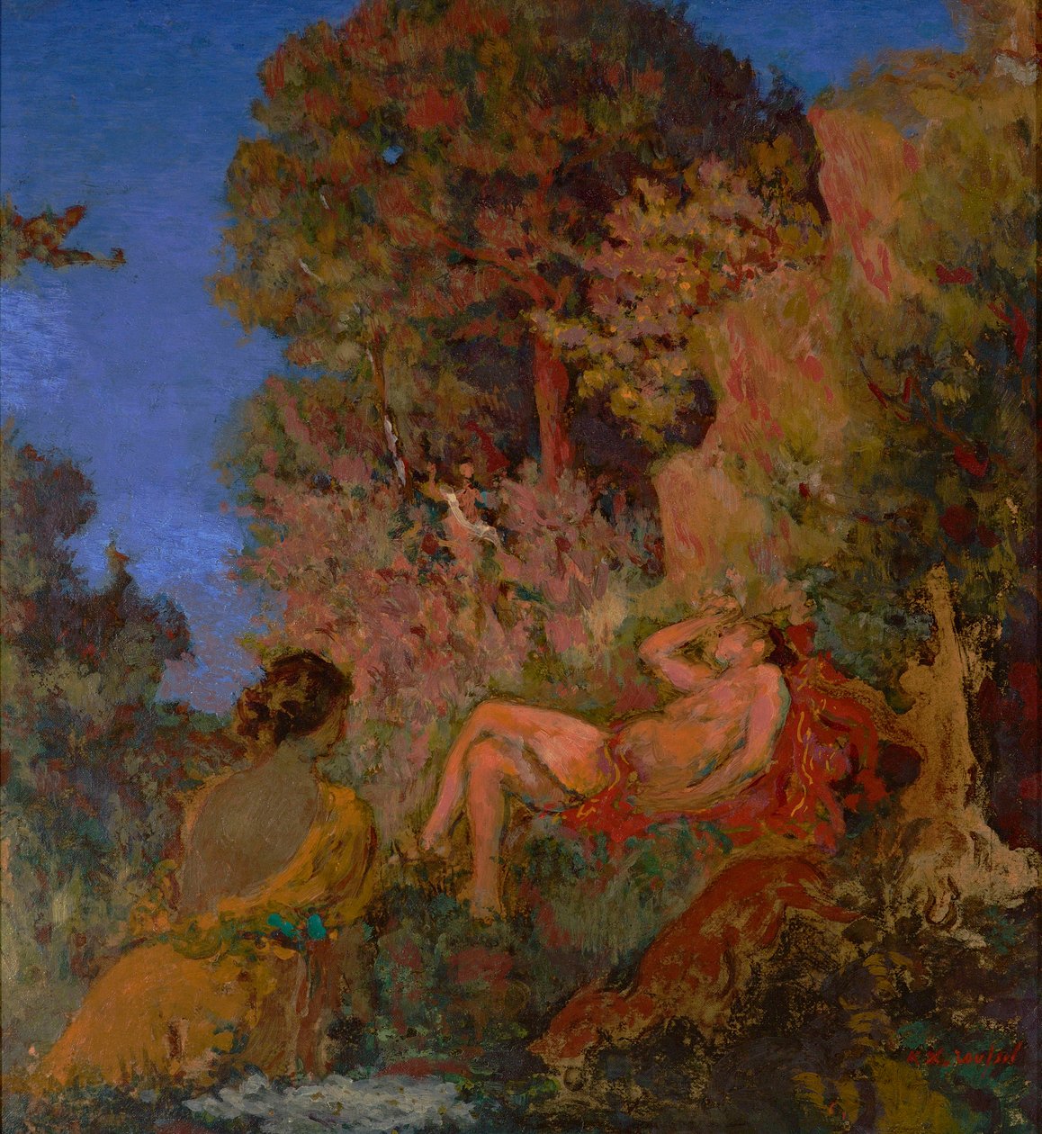 Den sovande Diana 1924 (olja på duk) av Ker Xavier Roussel