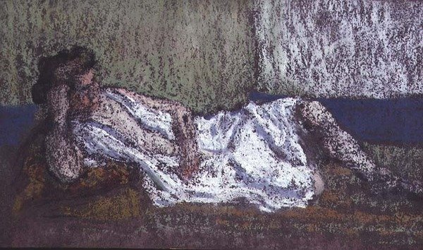 Kvinna liggande på en divan (pastell) av Ker Xavier Roussel
