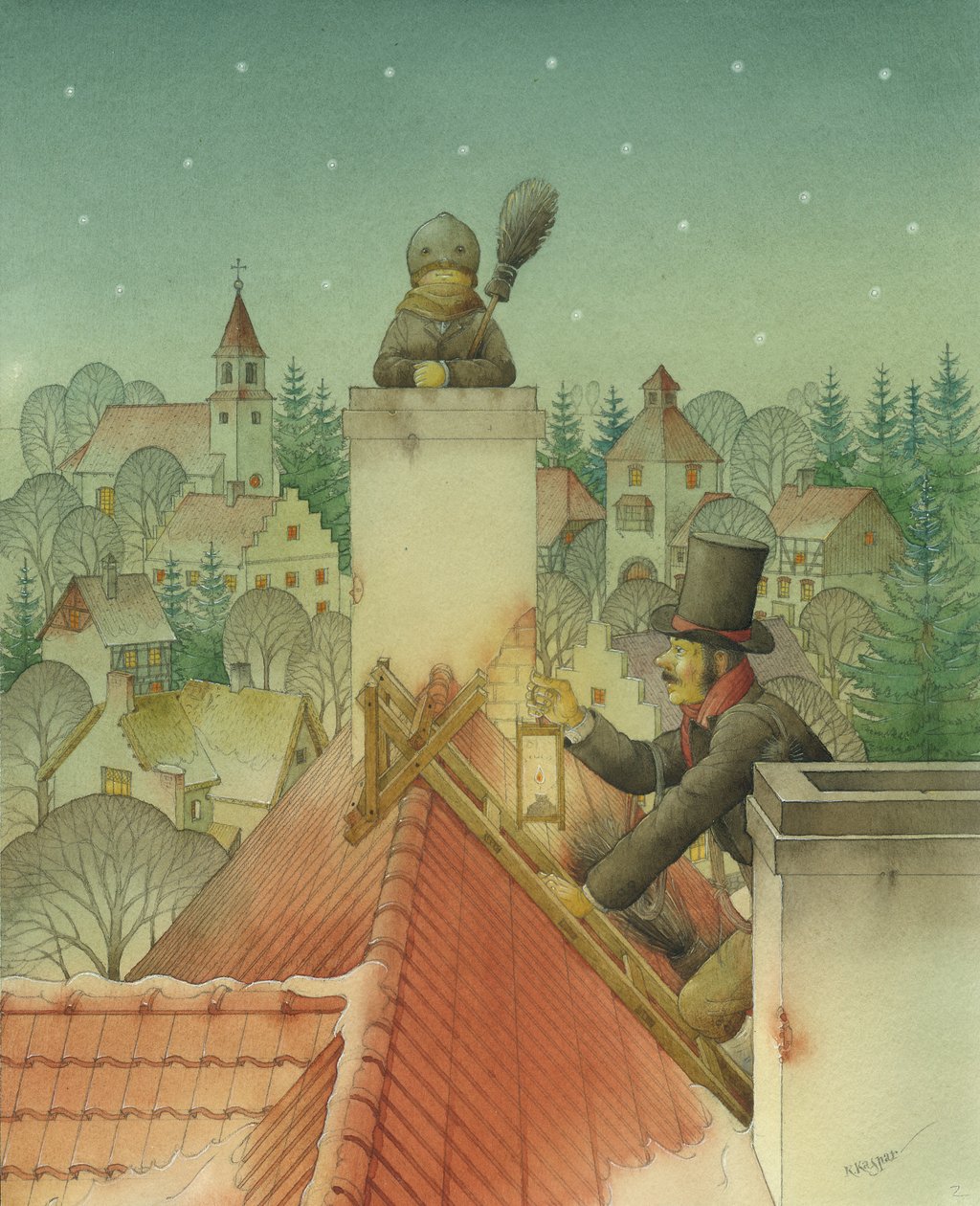 Skorstensfejare julen 2, 2001 (wc på papper) av Kestutis Kasparavicius