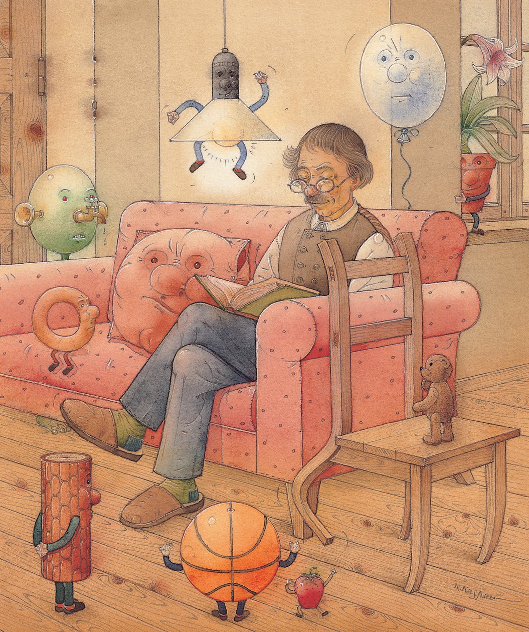 Crowd, 2005 (wc på papper) av Kestutis Kasparavicius