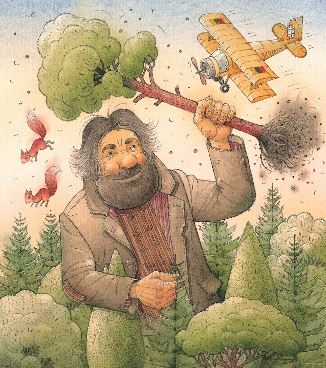 Giant, 2006 (wc på papper) av Kestutis Kasparavicius